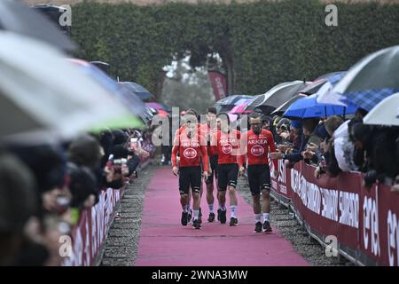 Siena, Italy. 01st Mar, 2024. team Arkea-BB Hotels riders pictured during the team presentations ahead of the 'Strade Bianche' one day cycling race from and to Siena, Italy, Friday 01 March 2024. BELGA PHOTO DIRK WAEM Credit: Belga News Agency/Alamy Live News Stock Photo