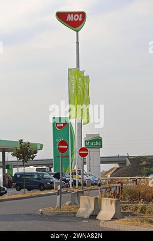 Budapest, Hungary - July 12, 2015: Marche Restaurant at Mol Petrol Station Summer Day Travel. Stock Photo