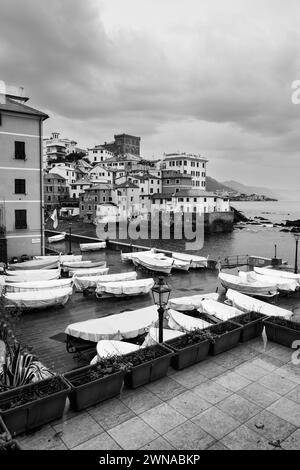 Embracing the beauty of Genoa in the rain through my lens. Every droplet tells a story, every puddle reflects a moment in time. Stock Photo