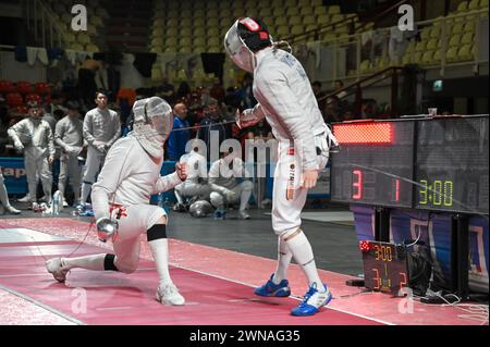 Padua, Italy. 01st Mar, 2024. Fencers in action during Fencing Team World Cup, Sword match in Padua, Italy, March 01 2024 Credit: Independent Photo Agency/Alamy Live News Stock Photo