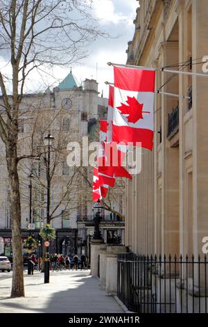 The High Commission of Canada in the United Kingdom, housed at Canada House on Trafalgar Square in central London Stock Photo