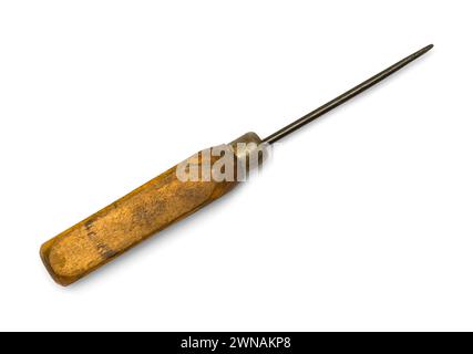Old Metal Pick Cut Out on White. Stock Photo
