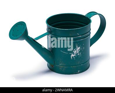 Green Watering Can Cut Out on White. Stock Photo