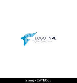 F Eagle Logo. Letter F Icon Design. Falcon Letter F Stock Vector