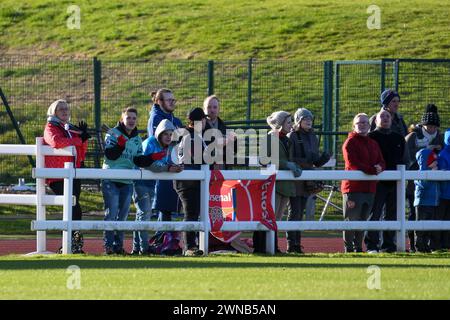 Bristol, England. 28 October 2018. Arsenal fans during the FA Women's Super League game between Bristol City and Arsenal at Stoke Gifford Stadium in Bristol, England, UK on 28 October 2018. Credit: Duncan Thomas/Majestic Media. Stock Photo