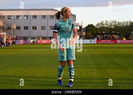 Bristol, England. 28 October 2018. Jordan Nobbs of Arsenal during the FA Women's Super League game between Bristol City and Arsenal at Stoke Gifford Stadium in Bristol, England, UK on 28 October 2018. Credit: Duncan Thomas/Majestic Media. Stock Photo