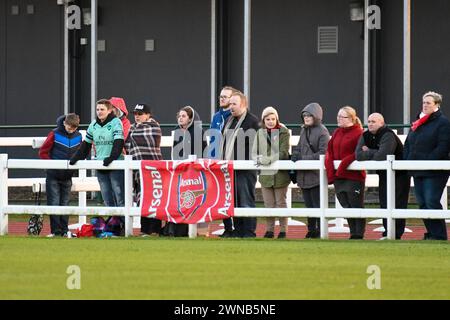 Bristol, England. 28 October 2018. Arsenal fans during the FA Women's Super League game between Bristol City and Arsenal at Stoke Gifford Stadium in Bristol, England, UK on 28 October 2018. Credit: Duncan Thomas/Majestic Media. Stock Photo