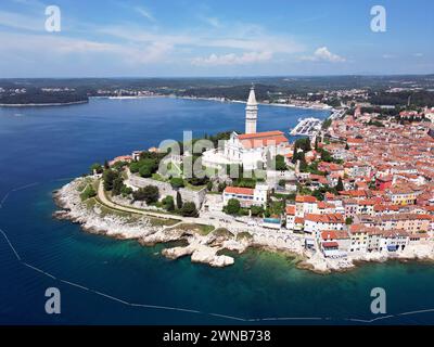 Aerial view of the historic village of Rovinj, Istria, Croatia Stock Photo