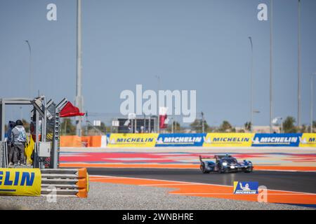 Red flag, drapeau rouge during the Qatar Airways Qatar 1812 KM, 1st round of the 2024 FIA World Endurance Championship, from February 29 to March 02, 2024 on the Losail International Circuit in Lusail, Qatar Credit: Independent Photo Agency/Alamy Live News Stock Photo