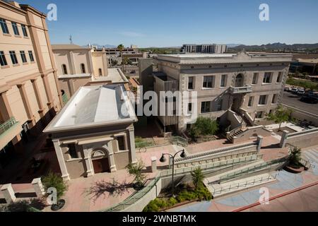 Afternoon view of historic buildings in the heart of downtown Tucson, Arizona, USA. Stock Photo