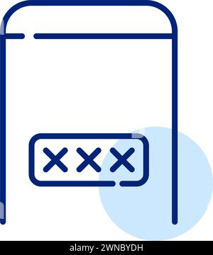 Smartphone and password dialog box. Pixel perfect, editable stroke icon Stock Vector