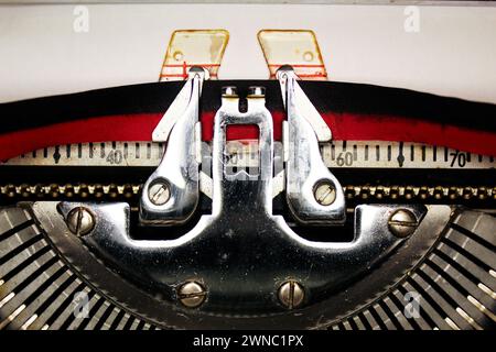 Closeup of typewriter ribbon carrier. Stock Photo
