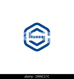 SC Logo. Letter CS Icon. SC Hexagon Logo. Premium Design Stock Vector