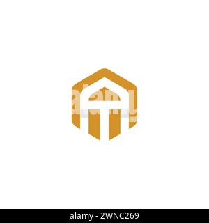 AM Hexagon Logo Simple. Letter AM Icon Stock Vector