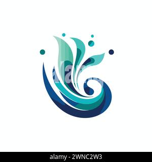 Water Wave Logo Design Element. Abstract Water Wave Icon Vector Illustration Stock Vector