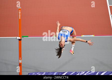 Glasgow, Scotland, UK. 01st Mar, 2024. Tatiana GUSIN (GRE) competes in the Womens High Jump Final during the World Indoor Athletics Championships at the Emirates Arena, Glasgow, Scotland, UK. Credit: LFP/Alamy Live News Stock Photo