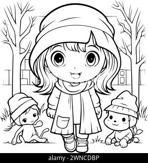 Cute little girl wearing winter clothes Stock Vector Image & Art - Alamy