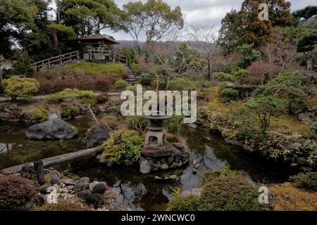 Yoshiki-en classical Japanese garden, Nara,  Japan Stock Photo