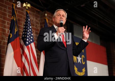 Charlotte, United States. 01st Mar, 2024. U.S. Representative, Ralph Norman, speaks and introduces Presidential candidate, Nicki Halley, at Norfolk Hall at Suffolk Punch on March 1, 2024 in Charlotte, North Carolina. Credit: The Photo Access/Alamy Live News Stock Photo