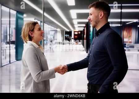 Man Handshake With Partner. Deal Approval After Meeting Stock Photo