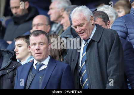 Managing director of Leeds United Angus Kinnear and former player Eddie Gray in attendance during the Sky Bet Championship match Huddersfield Town vs Leeds United at John Smith's Stadium, Huddersfield, United Kingdom, 2nd March 2024  (Photo by James Heaton/News Images) Stock Photo