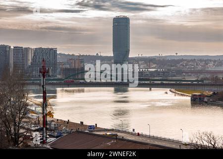 Belgrade, Serbia - 8 FEB 2024: Belgrade Waterfront is an urban renewal development project headed by the Government of Serbia aimed at improving Belgr Stock Photo