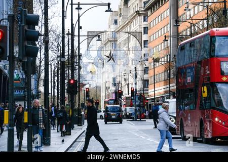 Oxford Street, London, UK.  2nd Mar 2024. Lights and decorations on Oxford Street to celebrate the month of Ramaḍān. Credit: Matthew Chattle/Alamy Live News Stock Photo