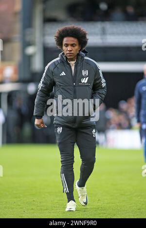 London, UK. 02nd Mar, 2024. London, March 2nd 2024: Willian of Fulham during the Premier League match between Fulham and Aston Villa at Craven Cottage on March 2, 2024 in London, England. (Pedro Soares/SPP) Credit: SPP Sport Press Photo. /Alamy Live News Stock Photo