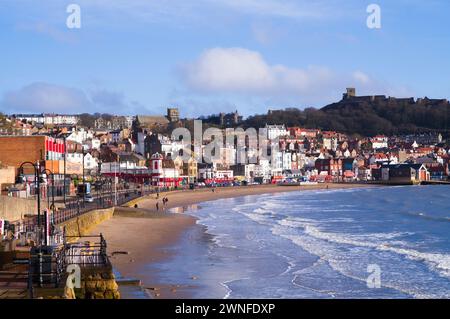 Scarborough south bay beach early in the morning Stock Photo