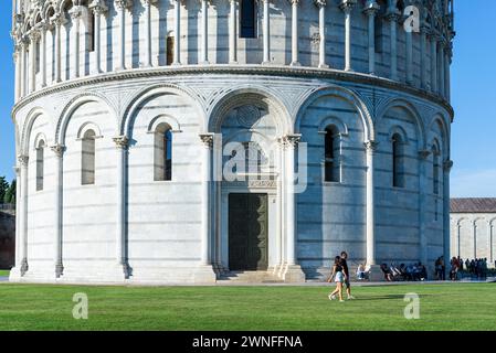 The Baptistery on the Square of Miracles in Pisa, Tuscany, Italy Stock Photo