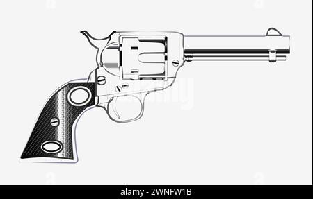 very old pistol isolated over white background Stock Photo - Alamy