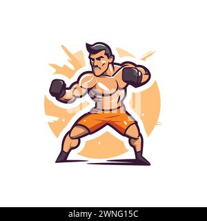 Man doing exercise with dumbbells cartoon Stock Vector Image & Art