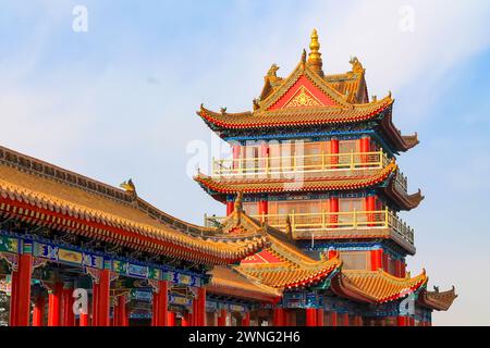 Closeup of The Yellow River Mother Goddess Temple in Ningxia of China Stock Photo