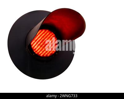 Red traffic light isolated on white with clipping path included Stock Photo