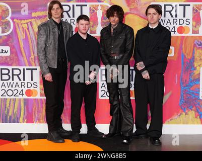 Bring Me The Horizon attending the Brit Awards 2024 at the O2 Arena, London. Picture date: Saturday March 2, 2024. Stock Photo