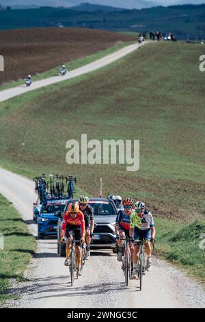 Siena, Italy. 02nd Mar, 2025. the podium during Strade Bianche, Street