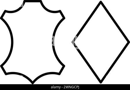 Genuine and artificial leather icon set Stock Vector