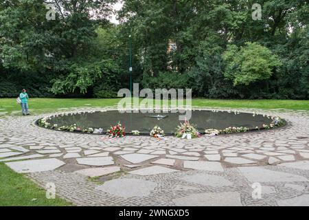 Pond in The Memorial to the Sinti and Roma Victims of National Socialism , Berlin, Germany. Stock Photo