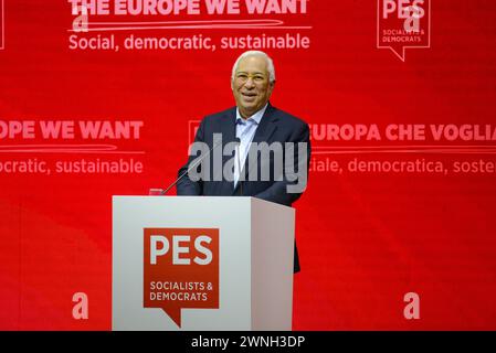 Rome, Italy. 02nd Mar, 2024. Roma Convention Center 'LA NUVOLA', Rome, Italy, March 02, 2024, Antonio Costa during 2024 PES Election Congress - News Credit: Live Media Publishing Group/Alamy Live News Stock Photo