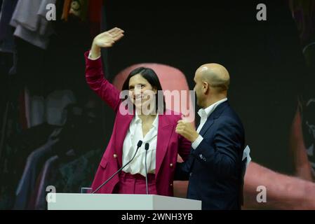 Rome, Italy. 02nd Mar, 2024. Roma Convention Center 'LA NUVOLA', Rome, Italy, March 02, 2024, Elly Schlein during 2024 PES Election Congress - News Credit: Live Media Publishing Group/Alamy Live News Stock Photo