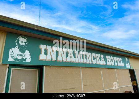 Front of the Innamincka Hotel in the remote Outback town of Innamincka, South Australia, SA, Australia Stock Photo