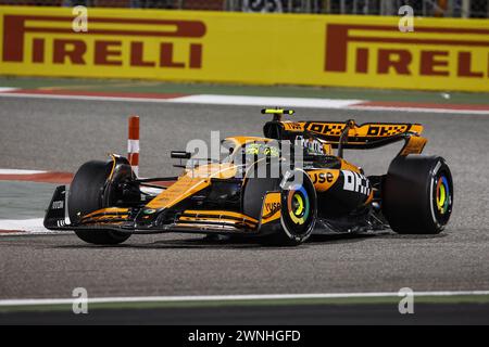 Bahrain. 02nd Mar, 2024. 04 NORRIS Lando (gbr), McLaren F1 Team MCL38 ...