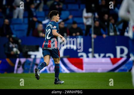 Barcelona, Spain. 02nd Mar, 2024. Juanjo Nieto (SD Huesca) during a La Liga Hypermotion match between RCD Espanyol and SD Huesca at Stage Front Stadium, in Barcelona, Spain on March 2, 2024. (Photo by Felipe Mondino/Sipa USA) Credit: Sipa USA/Alamy Live News Stock Photo