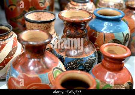 SAN JOSE, COSTA RICA: The stalls at San José Central Market are filled with a wide variety of merchandise and food staples from all over the country. Stock Photo