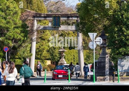 Kyoto, Japan - Feb 28 2024 : Jonangu Shrine Torii Gate. Stock Photo