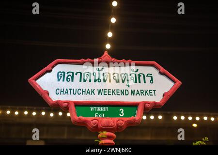 BANGKOK, THAILAND - March 1, 2024: Plaque at the Chatuchak Market, Bangkok, Thailand. Stock Photo