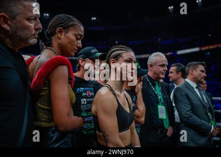 San Juan, Puerto Rico. 02nd Mar, 2024. Boxing: Featherweight, women, world championship fight, Serrano (Puerto Rico) - Meinke (Germany). Nina Meinke reacts during the cancellation of the fight. Credit: Kendall Torres/dpa/Alamy Live News Stock Photo