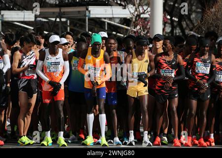 Tokyo, Japan. 3rd Mar, 2024. Runners at starting line before the Tokyo