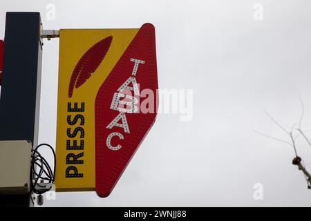 Bordeaux , France -  02 29 2024 : press and tabac logo brand and text sign of tobacco store and French library shop Stock Photo