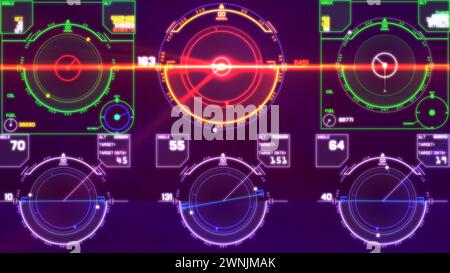 flight control panel instrument navigation light illustration Stock Photo